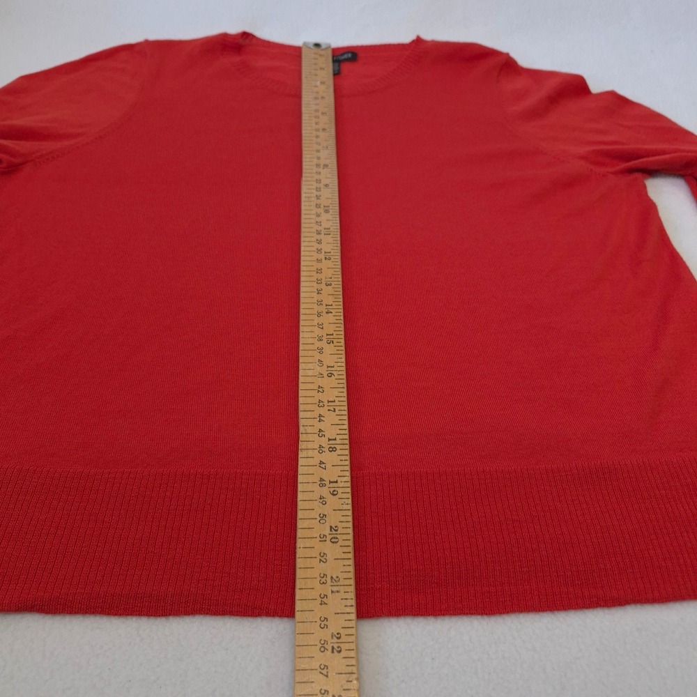 Eileen Fisher Sweater Red Orange Merino Wool Medium Crew Neck Minimalist Classic - Picture 9 of 11